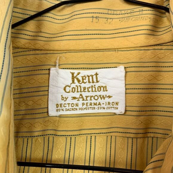Vintage 1950s Kent Collection Arrow Drake II Sanforized Plus Button Shirt 15 32 - Picture 8 of 16